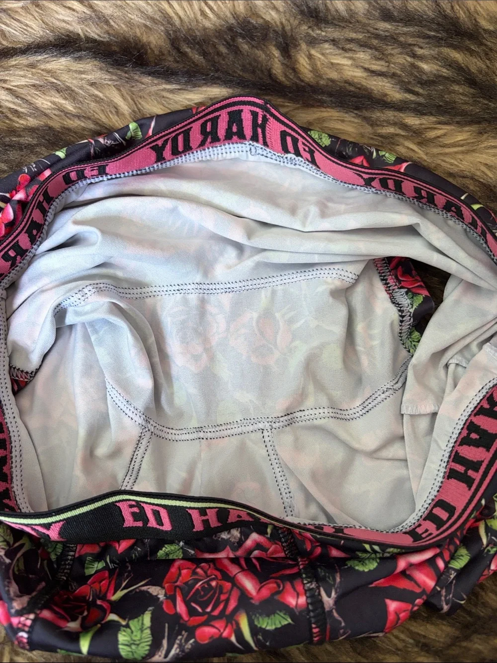 Ed Hardy Performance Boxer Briefs Roses Size Medium
